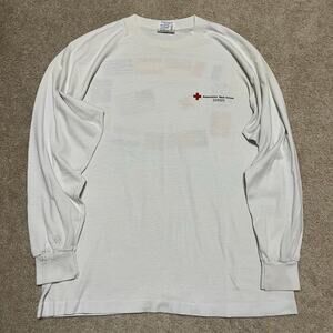 Vintage American Red Cross EUROPE Long Sleeve Graphic Shirt Large